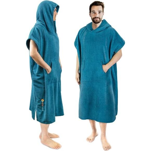 Surf Poncho Changing Robe with Hood |Quick Dry Microfiber Wetsuit Changing Towel - Picture 1 of 8